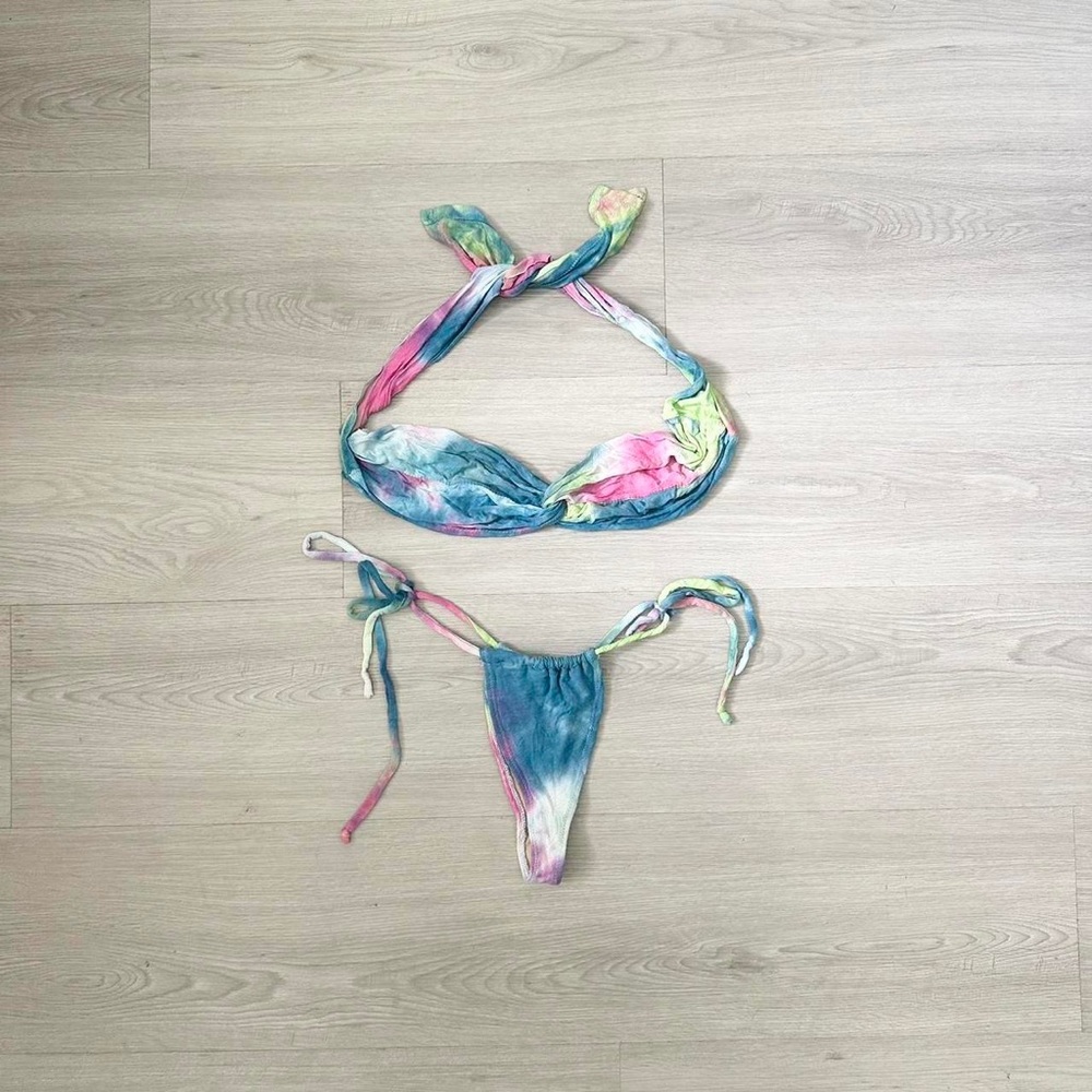 Rainbow Tie-Dye Bikini Set